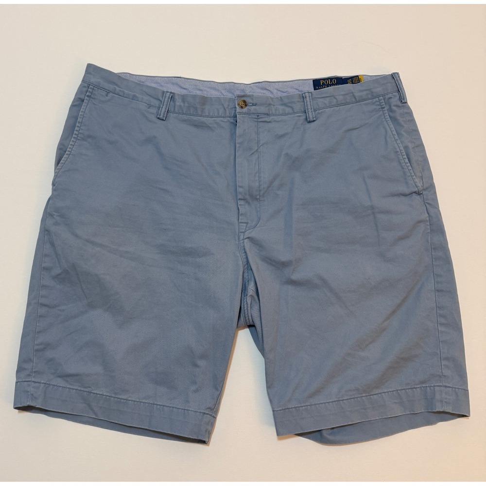 Polo Ralph Lauren Mens 42 Stretch Classic Fit Chino Shorts Blue 7.0 oz Twill
